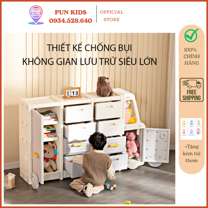 Tủ đựng đồ hình ô tô kệ đựng quần áo cho bé tủ ô tô phong cách Hàn Quốc tủ quần áo nhựa