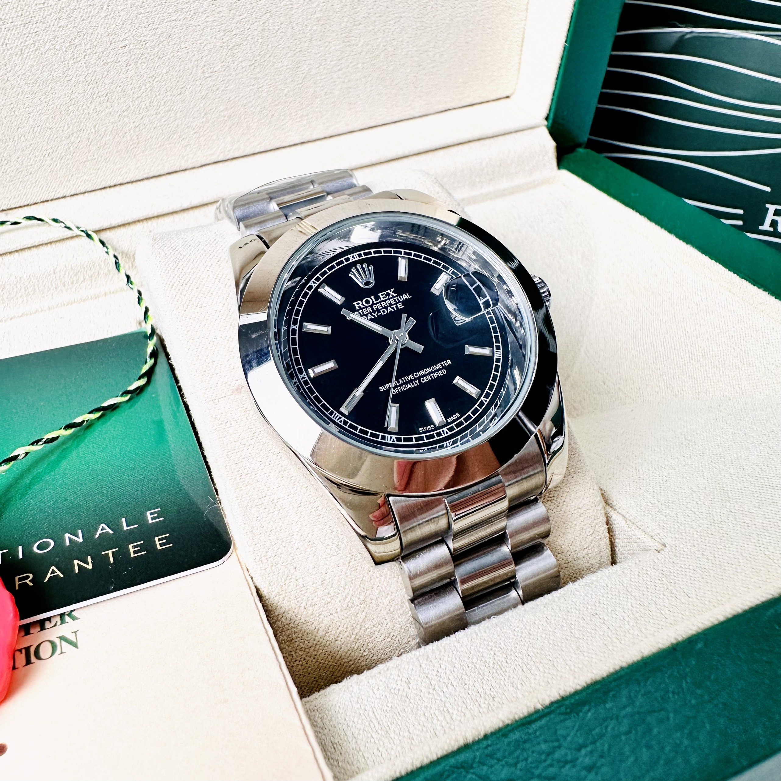 Đồng Hồ Rolex Nam Dây Thép Viền Đính Đá Máy Quartz Siêu Sang Trọng Size Mặt 38mm - Bảo Hành 12 Tháng