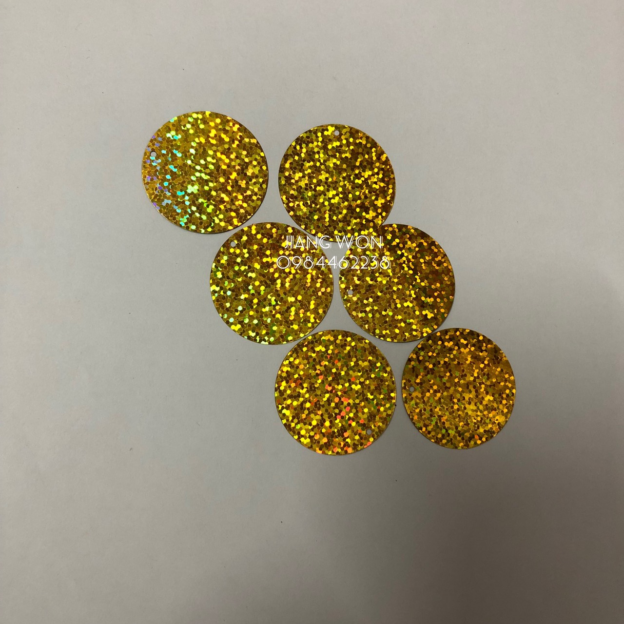 100g Lá đồng tiền vàng kim sa 3.5cm nguyên liệu cây cành vàng lá ngọc, cây kim tiền
