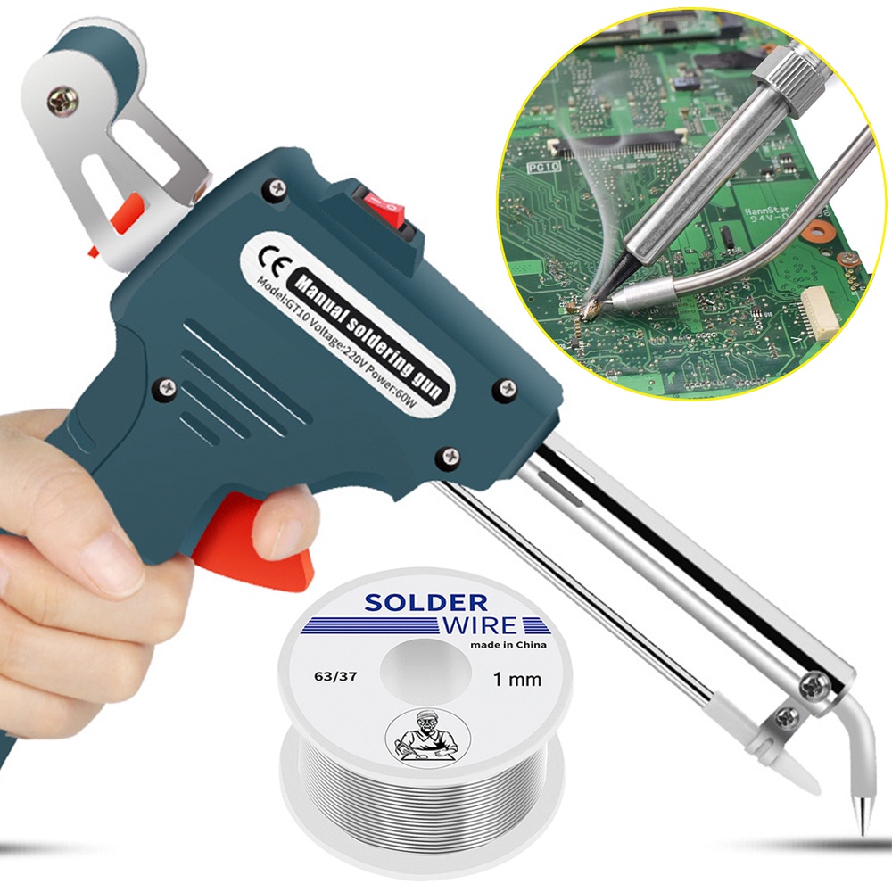 Combo mỏ hàn tự động đẩy thiếc hàn Chất Lượng Cao 1 hút thiếc, 1 quận thiếc và 2 nhíp gắp,Súng hàn cầm tay