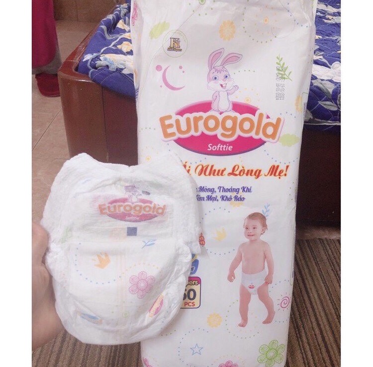 Combo 50 miếng Tã Bỉm quần eurosoft mẫu mới eurogold xuất nhật đủ size cho bé yêu