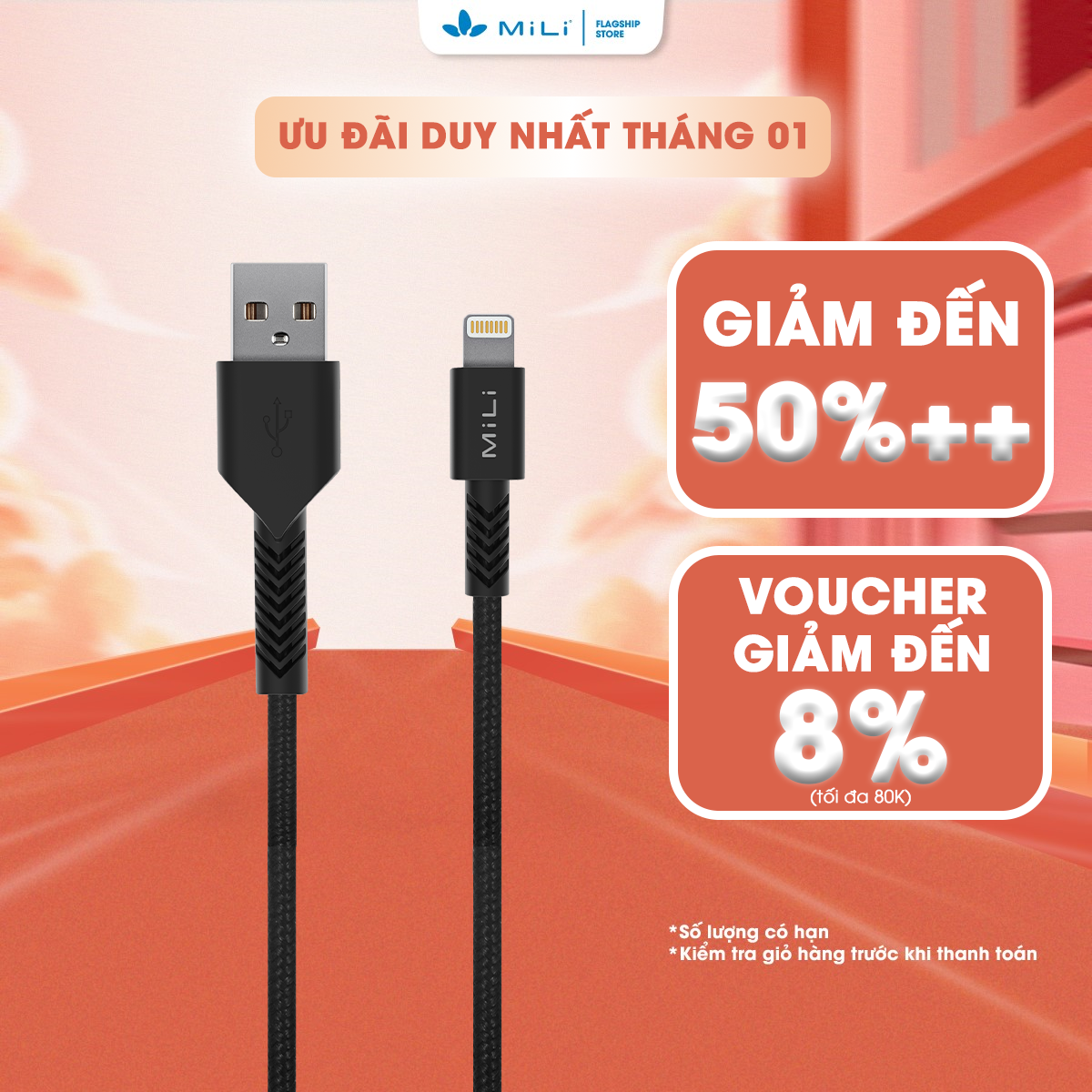 Cáp sạc nhanh 2.4A USB-A to USB-C 2.0 MiLi HX-L12 an toàn & chống cháy nổ - Bảo hành 24 tháng