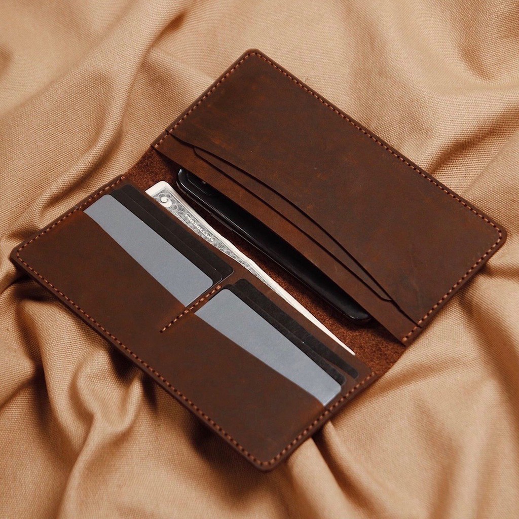 Ví nam da bò nguyên miếng ví nam cầm tay ví nam tiện dụng ví nam đựng điện thoại