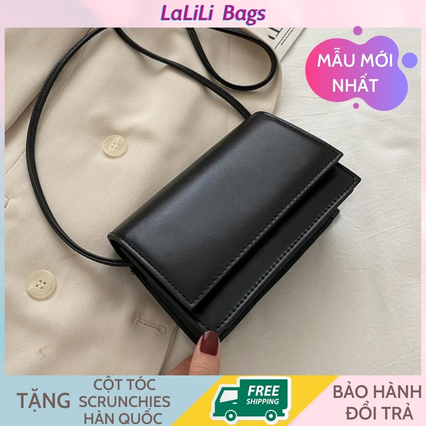 Túi xách nữ - TẶNG KÈM CỘT TÓC Scrunchies Hologram - Túi đeo chéo LALILI BAGS Túi nữ thời trang da PU cao cấp phong cách Hàn Quốc