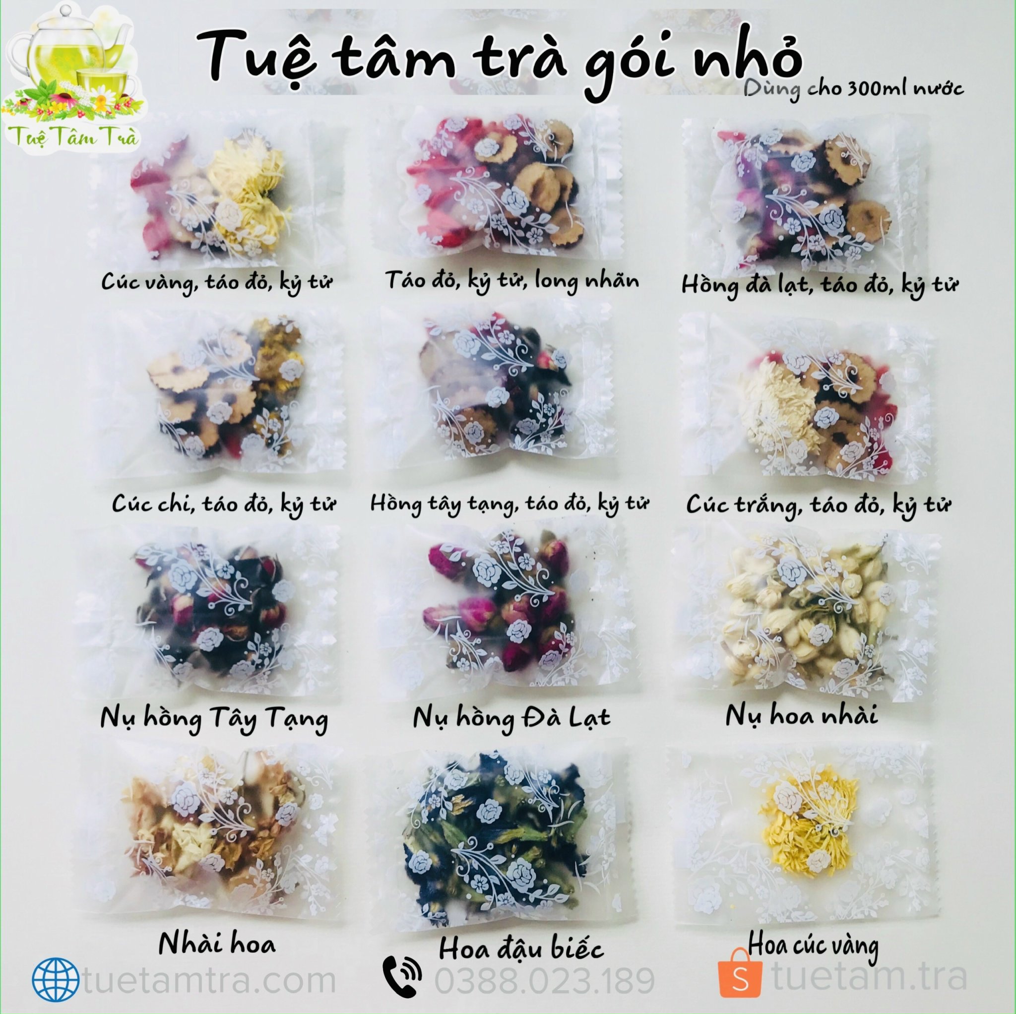 Trà hoa dưỡng nhan gói nhỏ Tuệ Tâm Trà