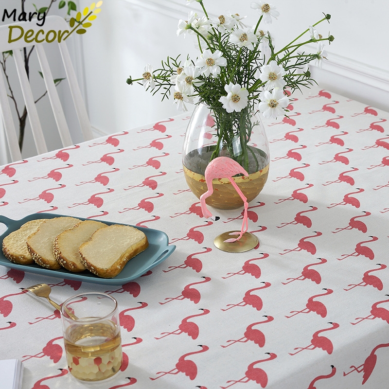 Khăn trải bàn đẹp Mary Decor handmade - họa tiết Hồng hạc - KB-E03