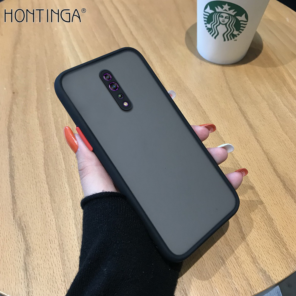 Hontinga ốp lưng cho oppo reno z ốp lưng cứng trong suốt mờ cảm giác da siêu mỏng ốp lưng điện thoại bọc toàn bộ viền silicon mềm ốp cứng cho bé gái cho bé trai