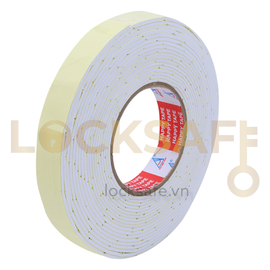 Băng keo xốp 2 mặt vàng khổ dày 2.4 cm, 4.8 cm dài 5 mét