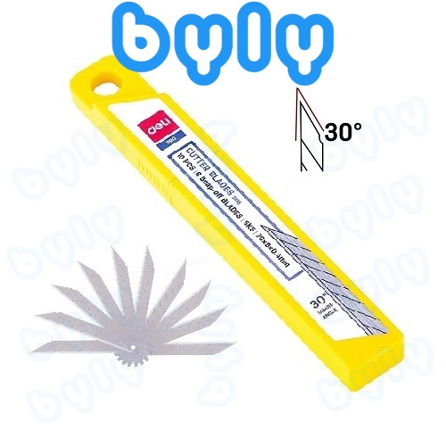 Combo 5 hộp 10 lưỡi dao rọc giấy nhỏ 30 độ deli - 2015 sản phẩm chất lượng, lưỡi dao trổ