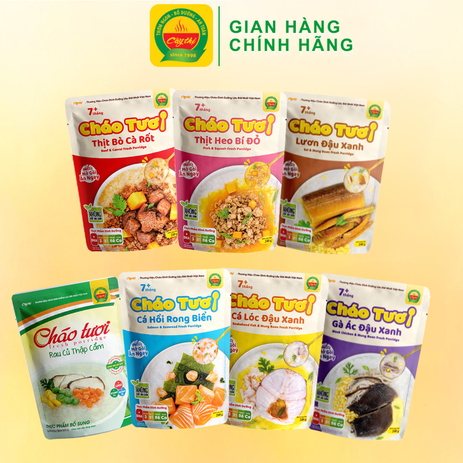 Combo 7 Gói Cháo Tươi Dinh Dưỡng Ăn Liền Cây Thị