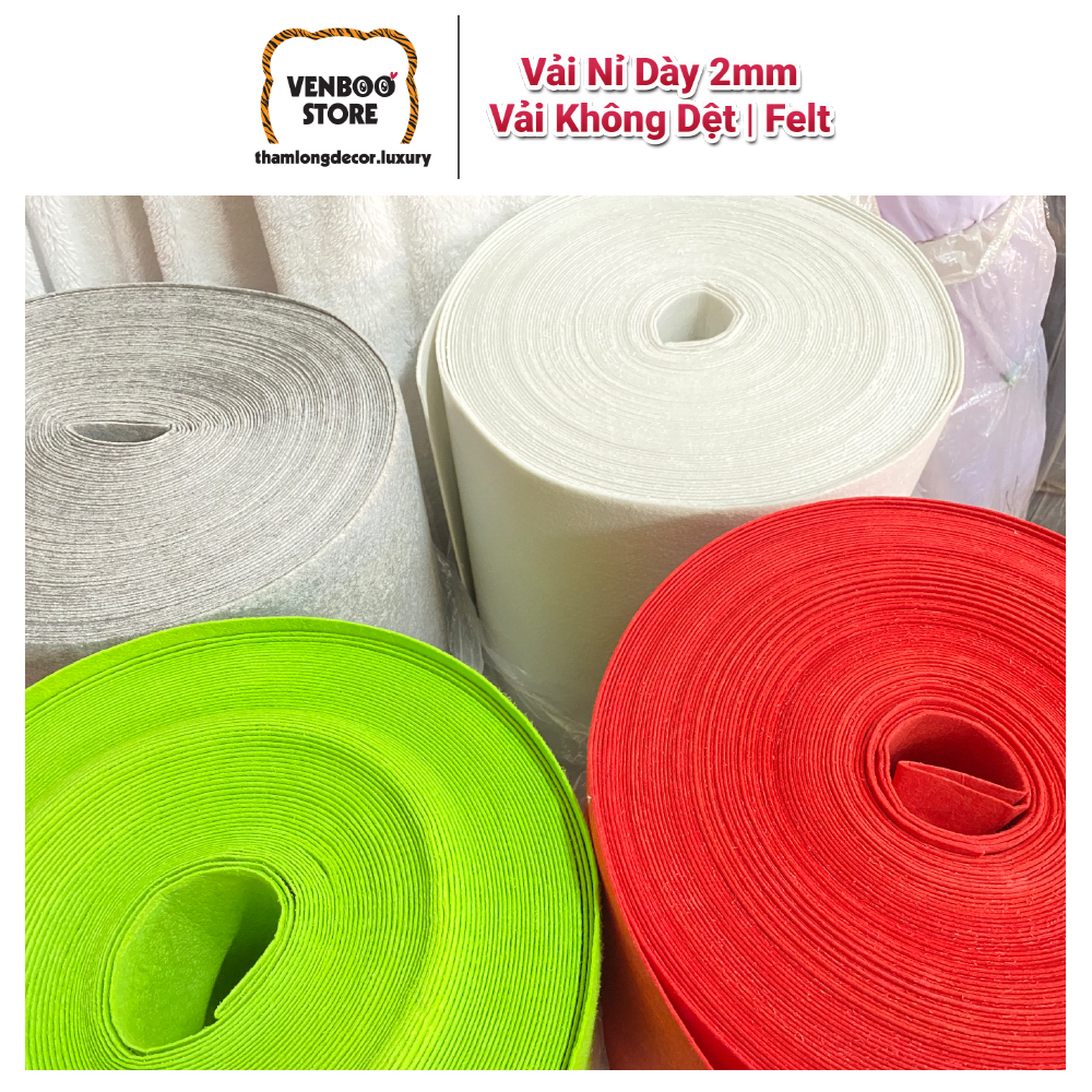 Vải nỉ dày 2mm may túi nỉ peekoo túi nỉ gấu túi chống sốc, lót ly | vải nỉ cứng làm thủ công | felt | vải nỉ venboo