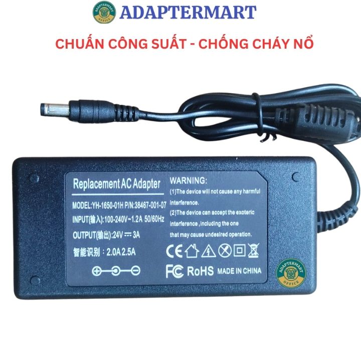 Adapter nguồn 24v 3a xịn, nguồn dc 24v 3a giá rẻ