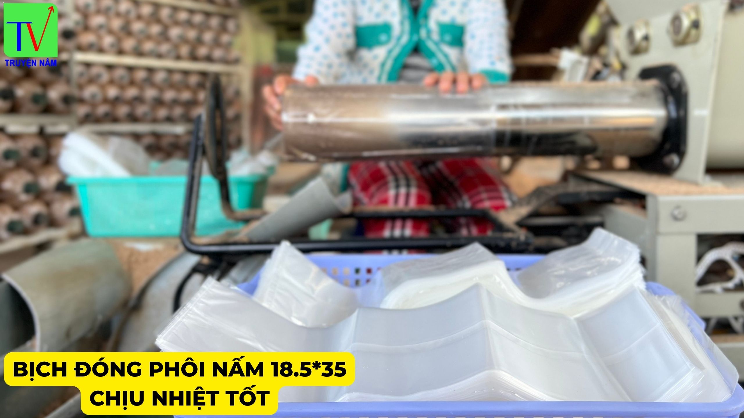 Bịch đóng phôi nấm bào ngư, linh chi chịu nhiệt tốt kích thước 18.5*35