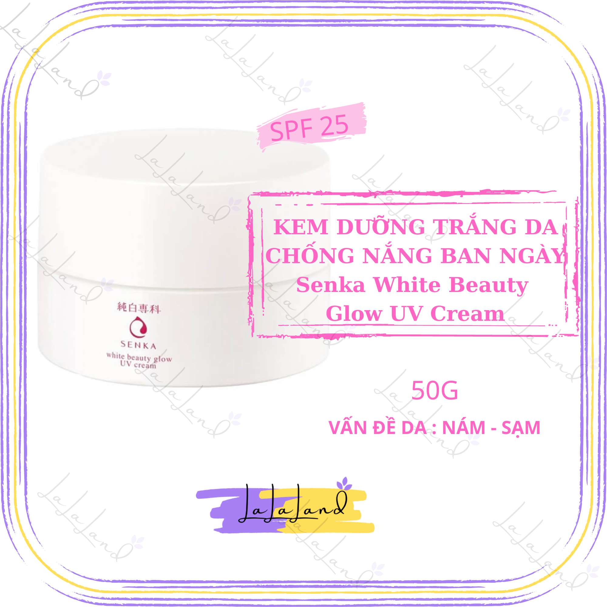 [HCM]Kem dưỡng trắng da chống nắng ban ngày Senka White Beauty Glow UV Cream SPF 25 PA ++ 50g