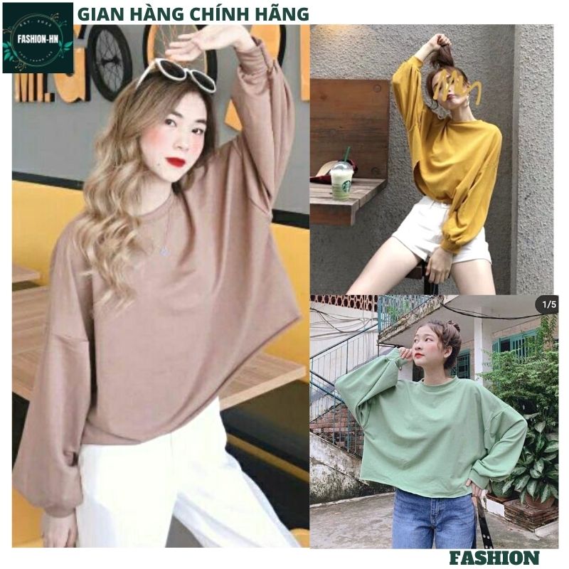 Áo thun croptop tay dài thu đông trơn Ulzzang form rộng dáng rộng chất liệu 100% cotton đủ màu hot hit siêu đẹp chất cottong mát mùa hè -EOBI