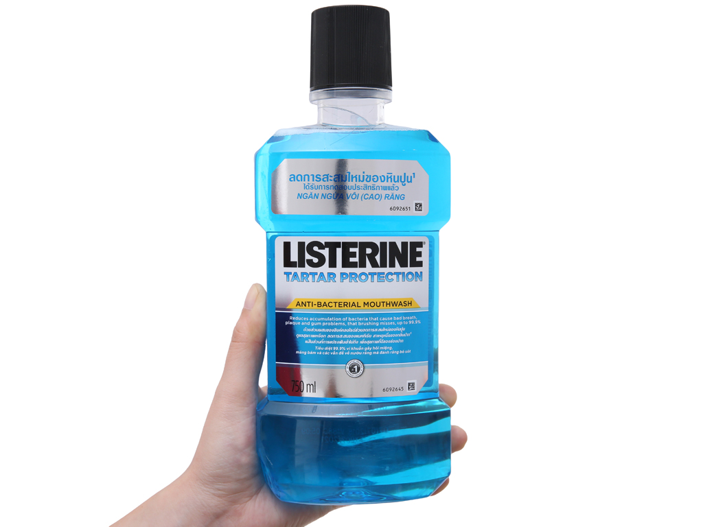 Mouthwash prevent lime teeth Listerine Tartar protection 750ml