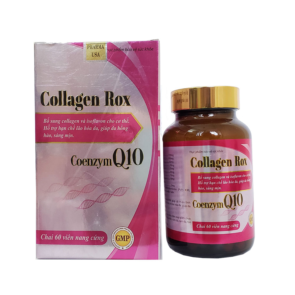 Viên uống đẹp da Collagen Rox bổ sung Vitamin E C chống lão hóa, ngừa nếp nhăn Hộp 60 viên dùng 30 ngày
