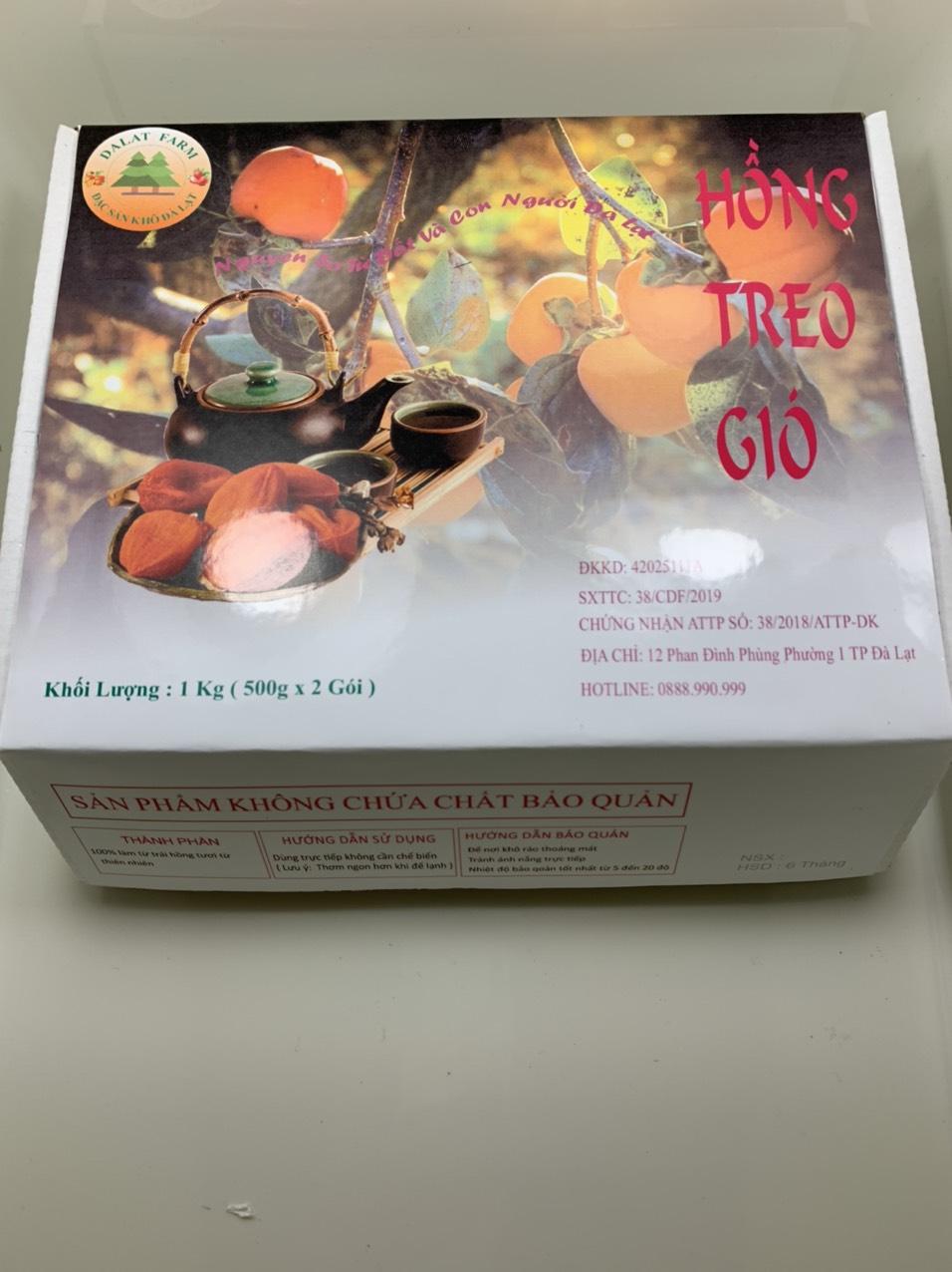 Hồng Treo Gió Đà Lạt Hàng Xuất Khẩu Hộp 1Kg