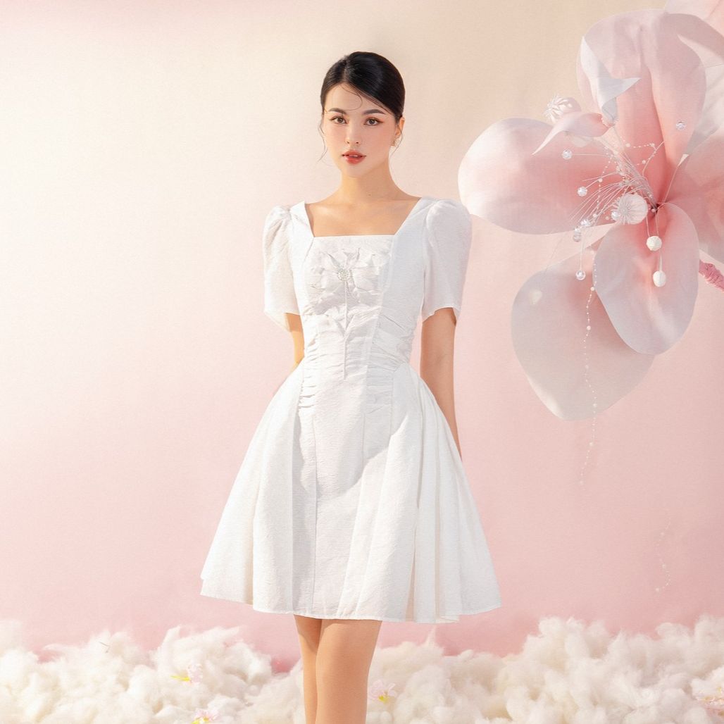Olv - đầm annie ruched detail embro