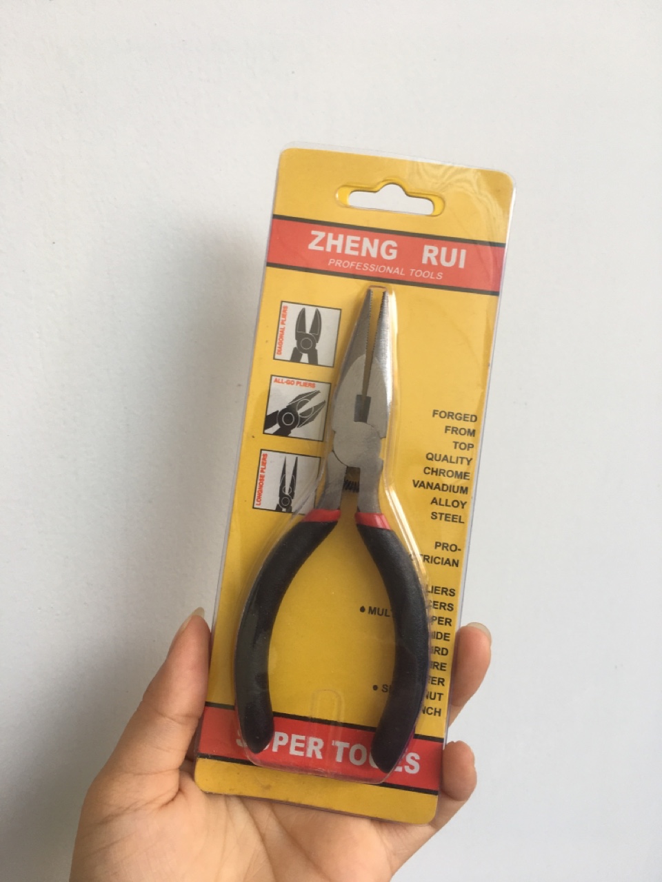 Kìm kẹp mũi nhọn kèm cắt , giữ kẹp cố định dồ vật, nhổ đinh, chốt...