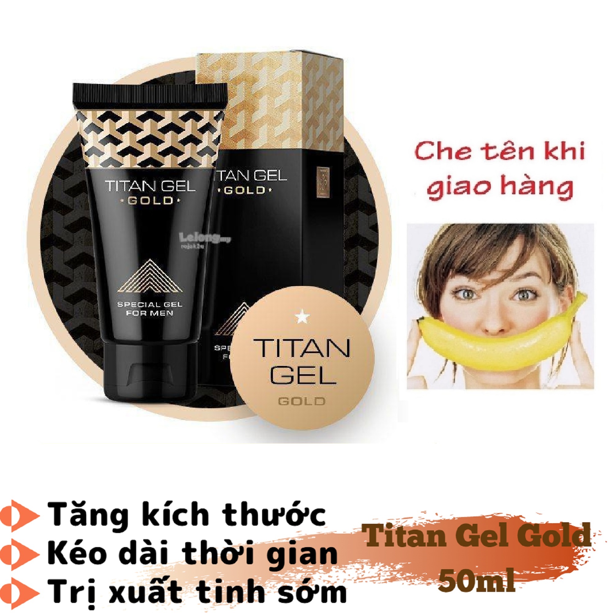 Gel Nga TITAN GOLD cao cấp nam phiên bản giới hạn (chai 50ml) - hàng chính hãng