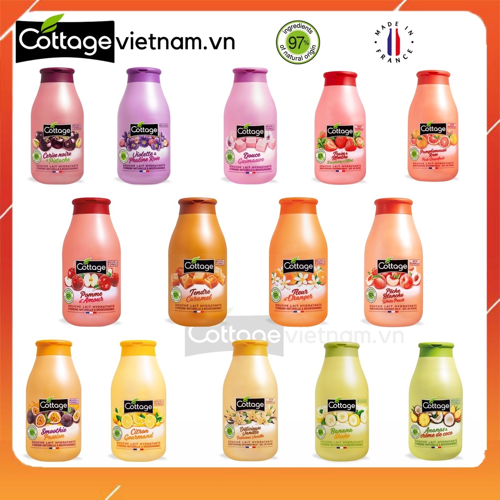 -Sữa tắm Cottage chính hãng của Pháp