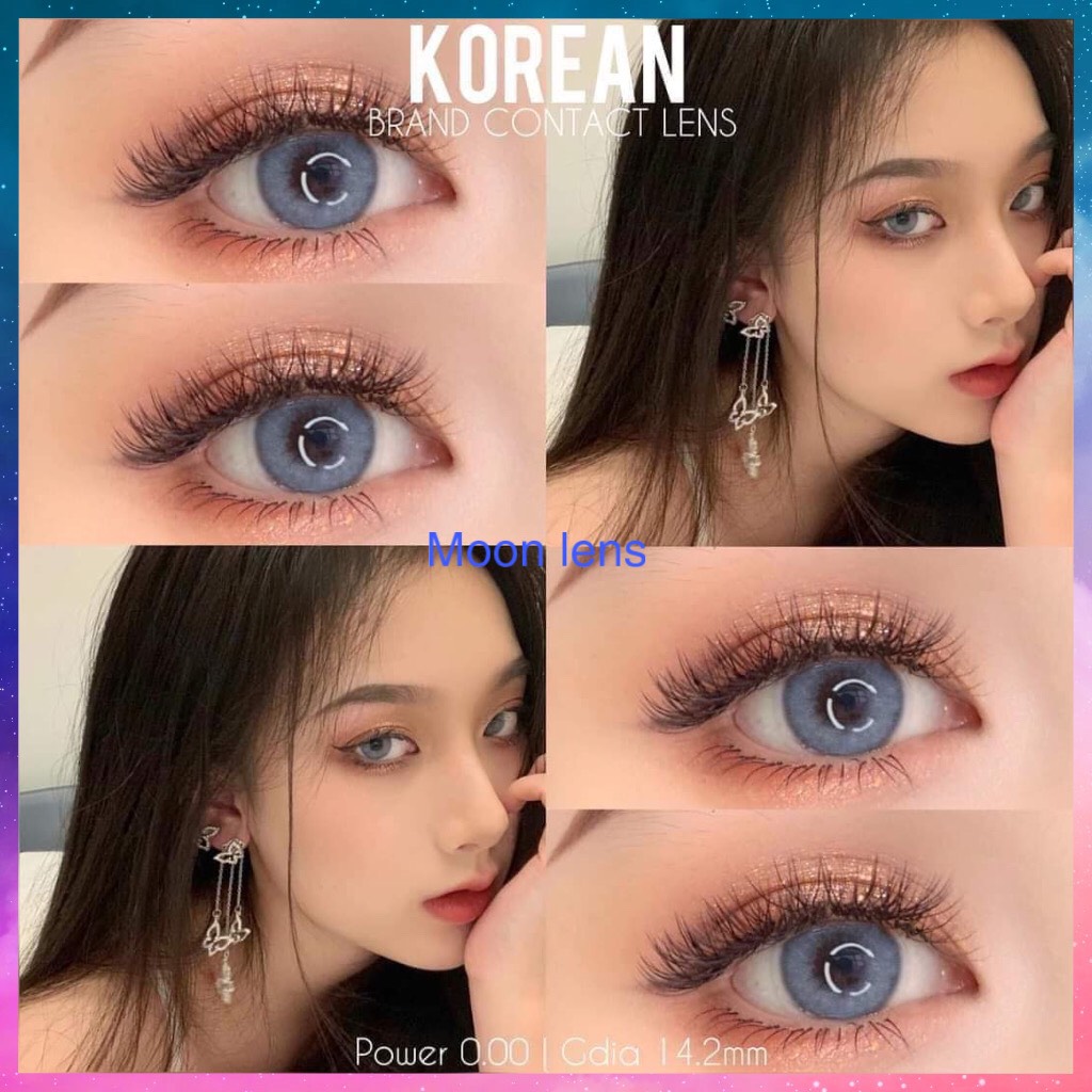 [Hoàn tiền 20%] [HOT] Lens - kính áp tròng xanh blue sử dụng 1 năm (tặng kèm khay đựng bé chưa có dụng cụ đeo)