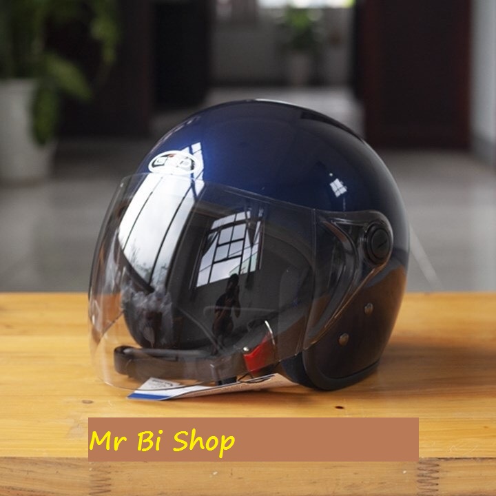 Nón Bảo Hiểm nữ GRO 3/4 màu xanh đen đẹp mắt