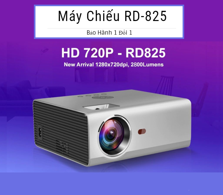 Máy chiếu mini siêu nét kết nối bluetooth wifi chạy hệ điều hành android rd-825 cao cấp - hàng chính hãng
