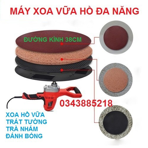 máy xoa vữa trát tường - máy trà nhám - máy đánh bóng 380mm