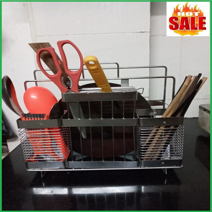 Kệ để dao, đũa, thớt inox có thể treo hoặc để bàn kích thước 30x31x15cm