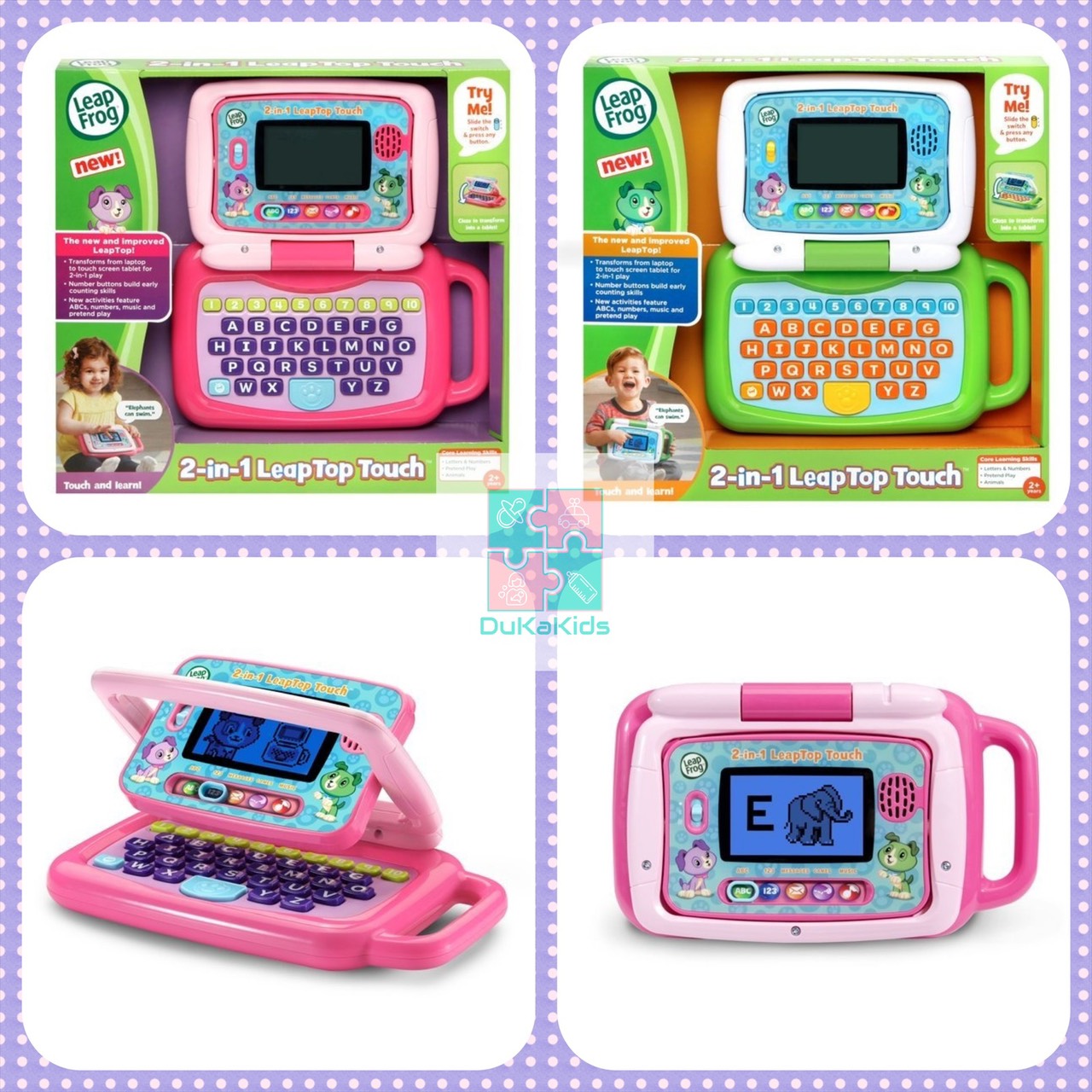 Đồ chơi Leapfrog “Leaptop laptop cảm ứng 2 trong 1” giới thiệu chữ cái, số cho bé trên 2 tuổi