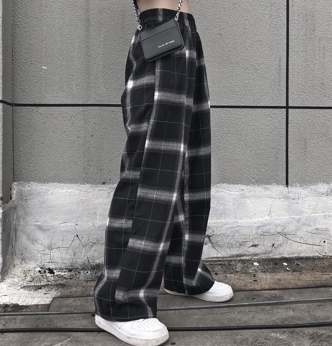 Hoa Fashion XẢ KHO Quần Suông Kẻ Caro Ống Rộng Kéo Dài Chân Cực Hot M2021