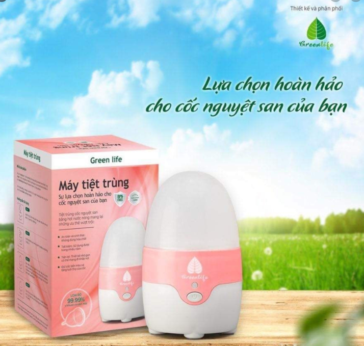 (Chính hãng, Bảo hành điện tử) Máy tiệt trùng cốc nguyệt san Green life