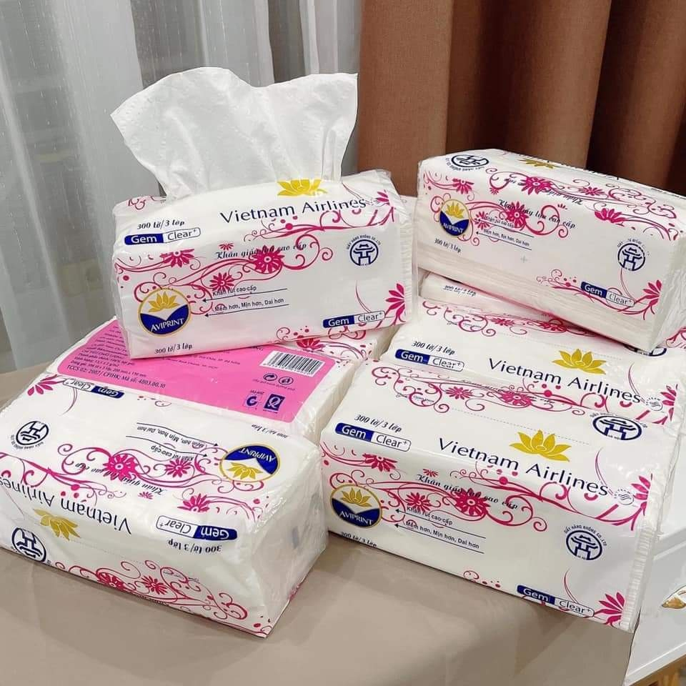 Giấy ăn v n air.line 3 lớp siêu dai trắng mịn 1 gói 300 tờ