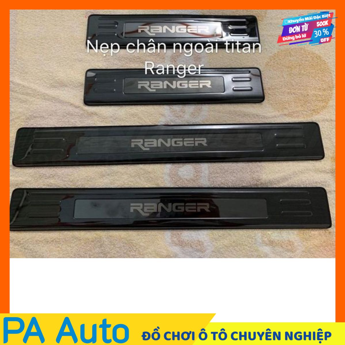 Bộ 4 ốp bậc ngoài xe Ford Ranger 2015-2019 (mẫu Titan)