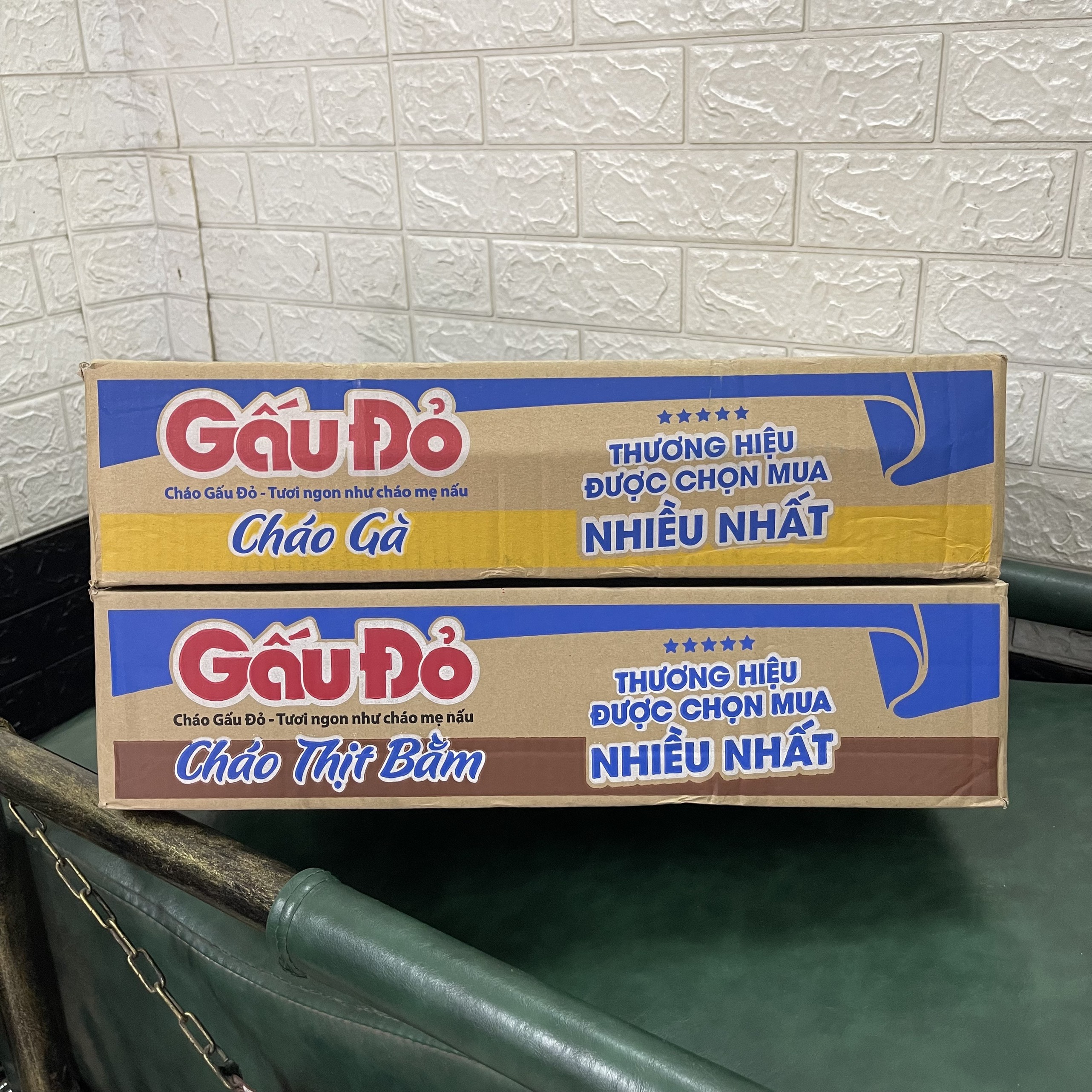 Thùng 50 gói cháo gấu đỏ thịt bằm, gà 50g