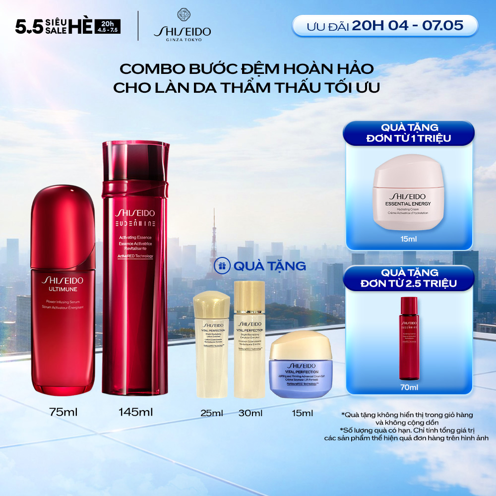 Combo Tinh Chất Serum 75ml  Nước Thần Đỏ Tái Tạo Shiseido, Cải Thiện Mọi Vấn Đề Về Da Với Hơn 1 Triệu Lợi Khuẩn