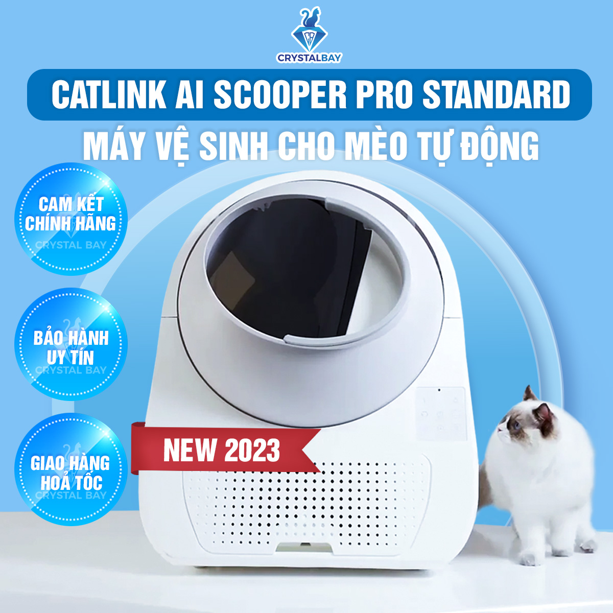 Máy dọn phân mèo tự động CATLINK phiên bản Pro Standard có wifi