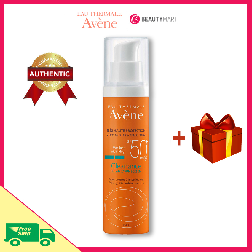 [Freeship+Tặng quà] Kem chống nắng cho da dầu mụn Avene Cleanance SPF50+ chính hãng Pháp - BeautyMart (Mẫu 2021 chai hình trụ tròn)
