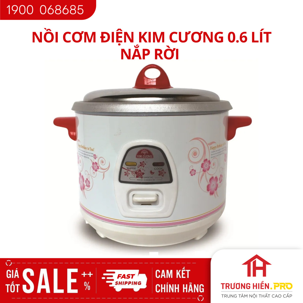 Nồi cơm kim cương 0,6l nắp rời - hàng chính hãng