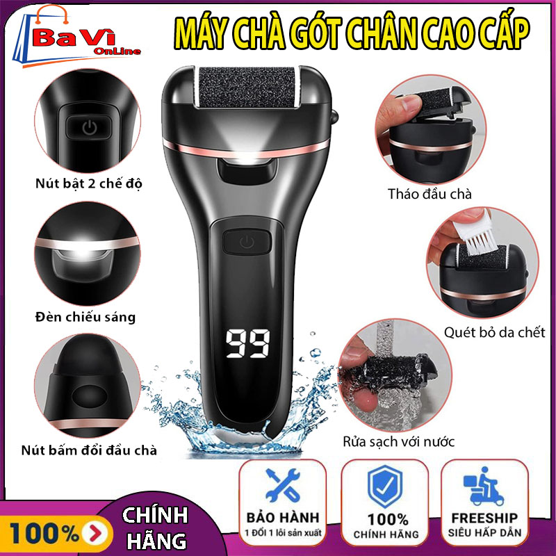 Máy chà gót chân tẩy tế bào chết, Máy chà gót chân tự động, máy chà gót chân bằng điện sạc pin tích điện 3 đầu mài, máy chà gót chân, máy mài gót chân, Máy chà gót chân cao cấp, máy chà gót chân cầm tay
