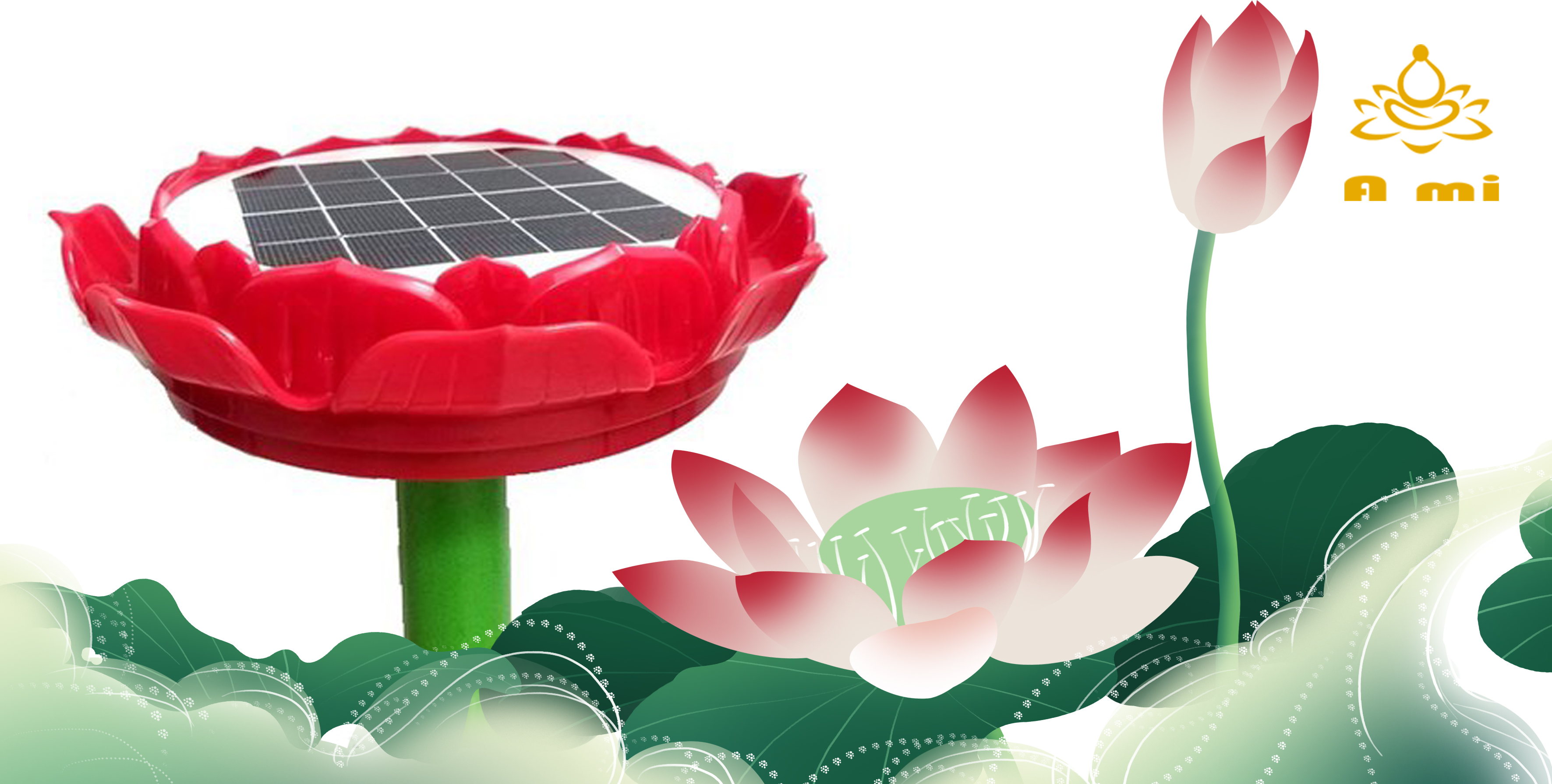 Máy niệm phật năng lượng mặt trời Hoa Sen ,Siêu bền ,có khe cắm thẻ nhớ để nghe Pháp ,Nghe Nhạc ngoài trời