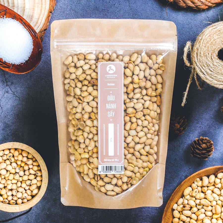 Đậu nành sấy L'ANGFARM - Đặc sản Đà Lạt 225g/bịch, mẫu kraft 1 mặt trong