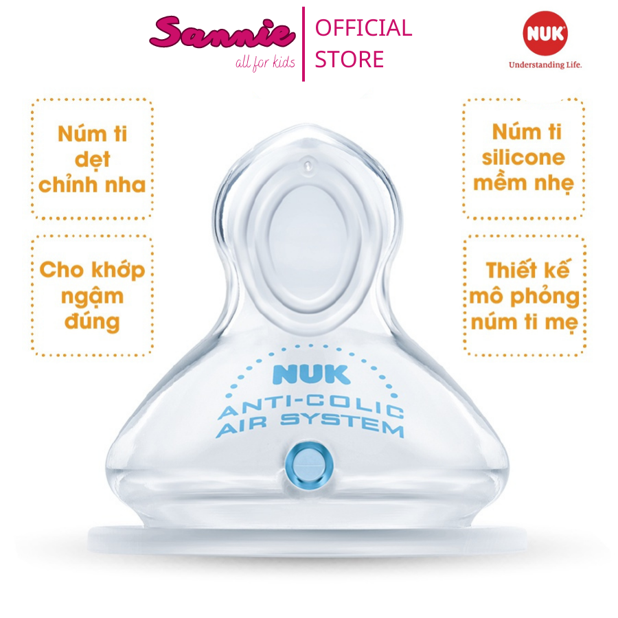 Bộ 2 núm ti NUK Premium Choice chính hãng Đức silicone mềm nhẹ dai bền