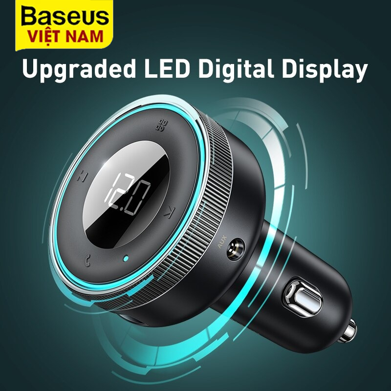 [BẢO HÀNH 18 THÁNG] Tẩu nghe nhạc MP3 Baseus, bluetooth V5.0, hỗ trợ đọc thẻ TF, cổng USB, AUX audio,...