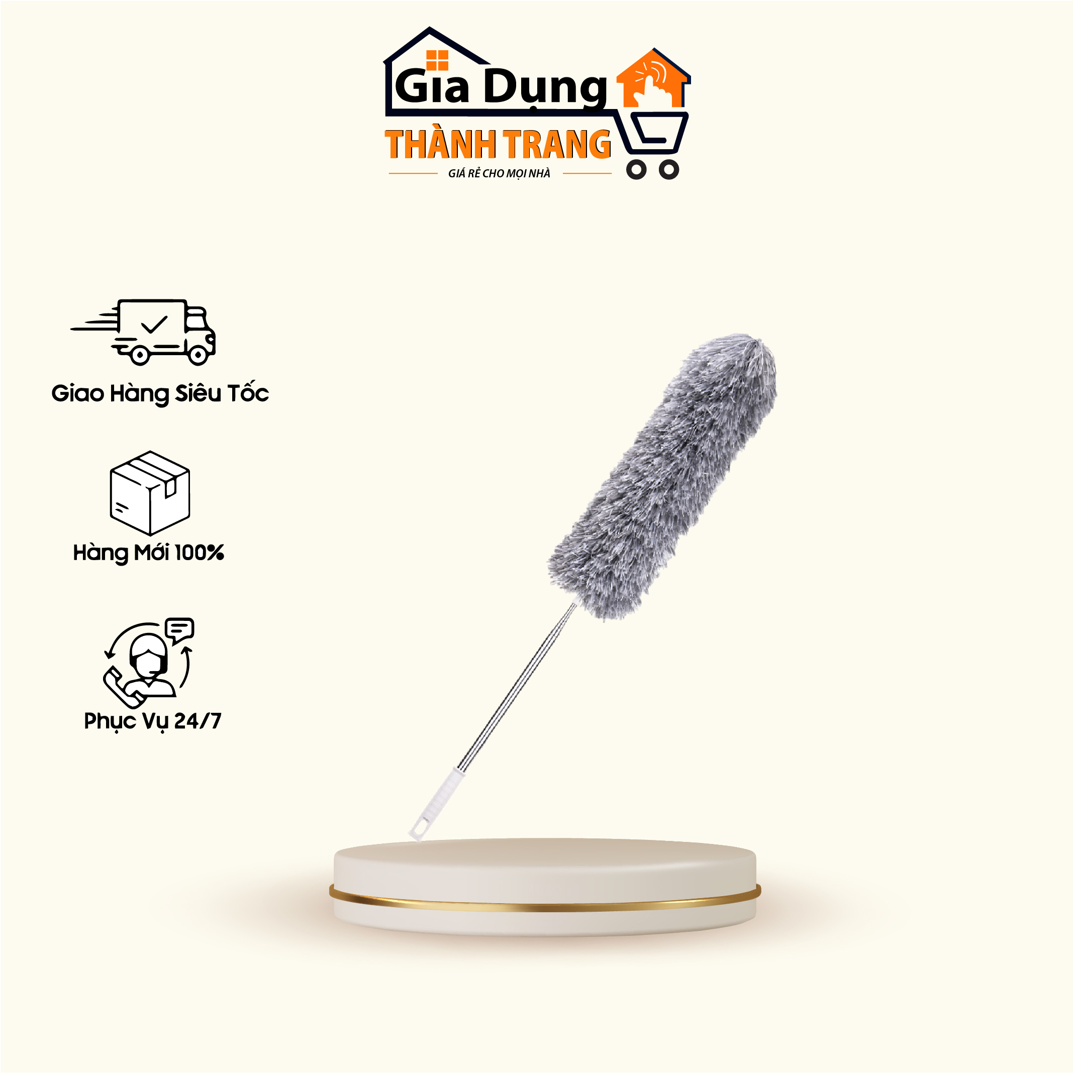 Chổi lông quét trần nhà thông minh cây chổi lông quét lau bụi mạng nhện trần nhà đa năng cán dài inox rút gọn gập được 90 độ thông minh