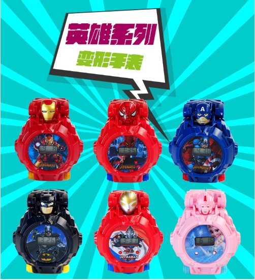 Đồng hồ siêu nhân biến hình đồ chơi điện tử đeo tay 2 trong 1 dành cho bé từ 5 đến 10 tuổi