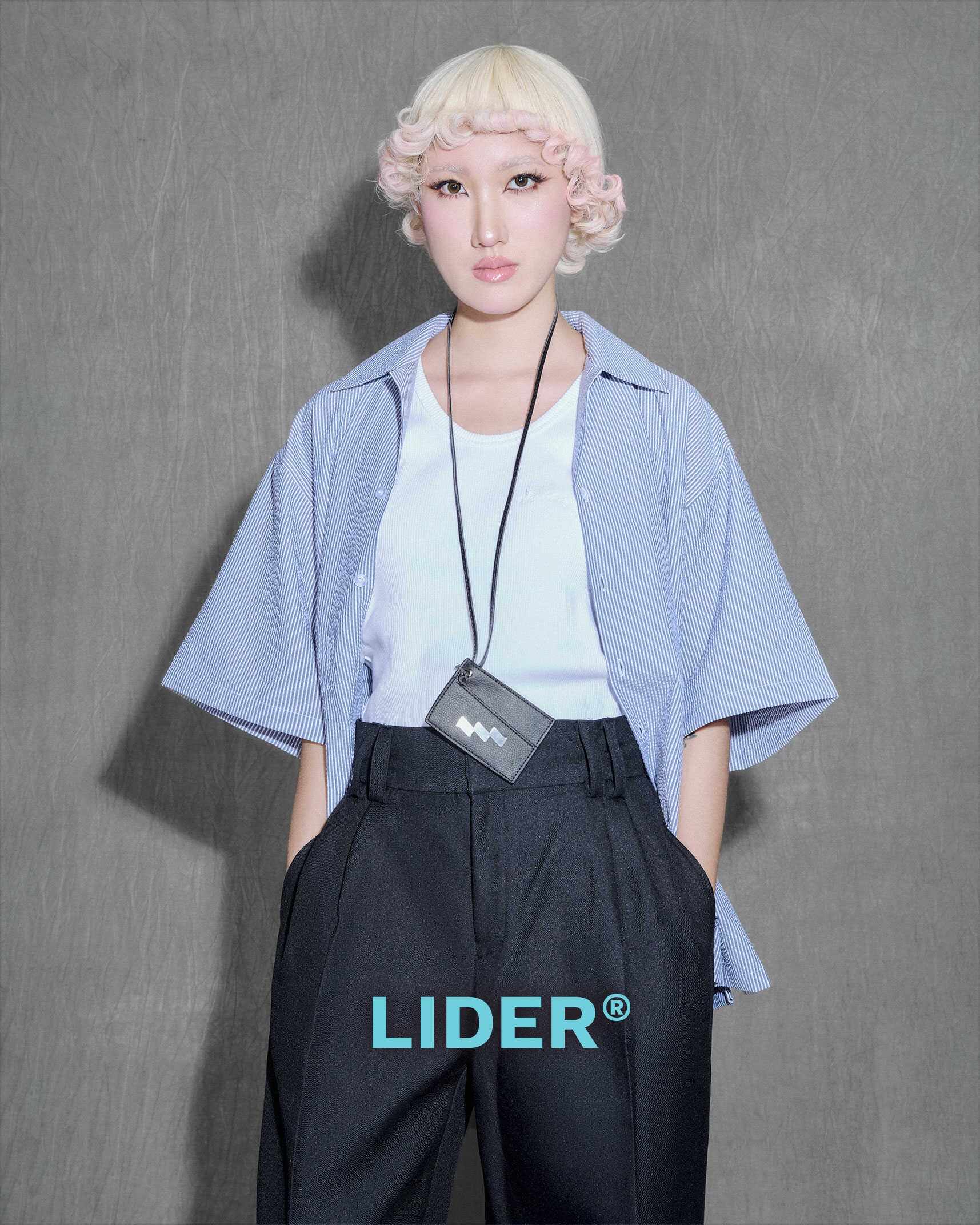 Áo sơ mi tay ngắn dáng crop kẻ sọc lider tiff draco striped shirt