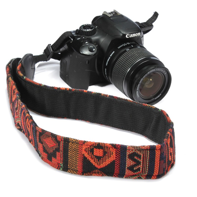 Dây đeo máy ảnh thổ cẩm thời trang cổ điển dành cho máy ảnh canon, sony, nikon dslr